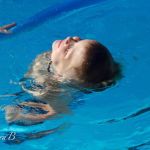 relaxing in the pool