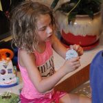 Checking out the birthday gifts