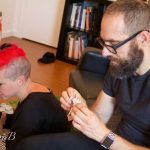 Checking out the birthday gifts