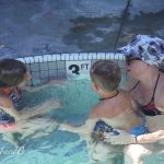 warming up after their swim